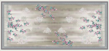 Güzel Kurti Dupatta ve Dijital Yazdırma İçin Sınırsız Desen Tasarımları