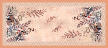 Kurti Dupatta ve Sınırsız Desen Dizaynı Dijital Yazdırma için