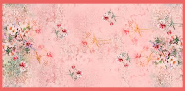 Kurti Dupatta ve Sınırsız Desen Dizaynı Dijital Yazdırma için