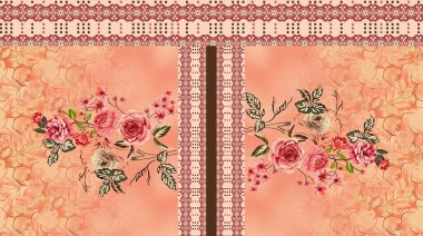 Kurti Dupatta ve Sınırsız Desen Dizaynı Dijital Yazdırma için