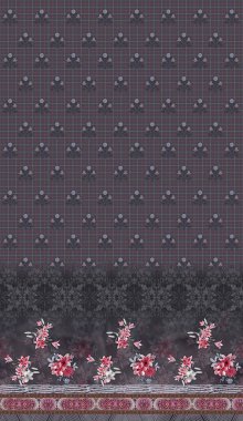 Kurti Dupatta ve Sınırsız Desen Dizaynı Dijital Yazdırma için