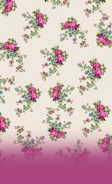 Kurti Dupatta ve Sınırsız Desen Dizaynı Dijital Yazdırma için