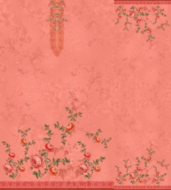 Kurti Dupatta ve Sınırsız Desen Dizaynı Dijital Yazdırma için