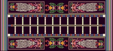 Kurti Dupatta ve Sınırsız Desen Dizaynı Dijital Yazdırma için