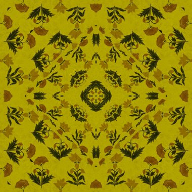 Farklı geometrik ve desenli geleneksel kare eşarp