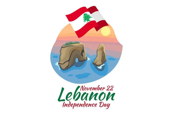 Novembre Heureuse Fête Indépendance Liban Illustration Vectorielle Convient Pour Carte — Image vectorielle