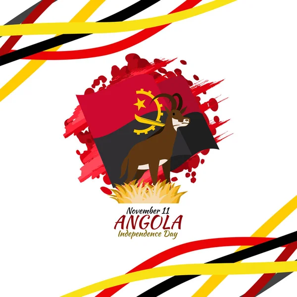 Novembre Jour Indépendance Angola Illustration Vectorielle Convient Pour Carte Vœux — Image vectorielle
