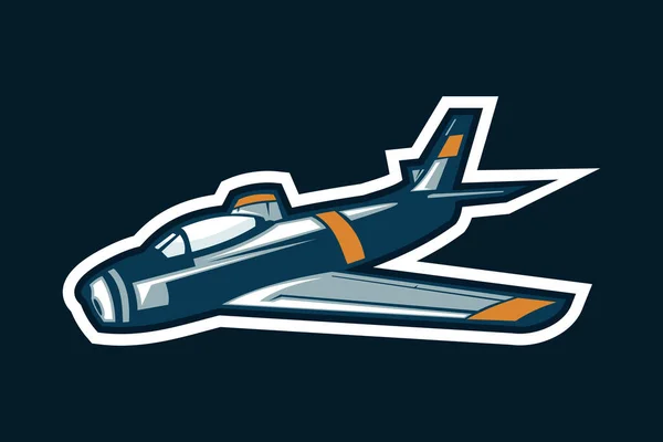 American Fighter Jet Icon Vector Illustration — Stock Vector
