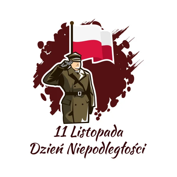 Tradução Novembro Dia Independência Feliz Dia Independência Polônia Ilustração Vetorial — Vetor de Stock