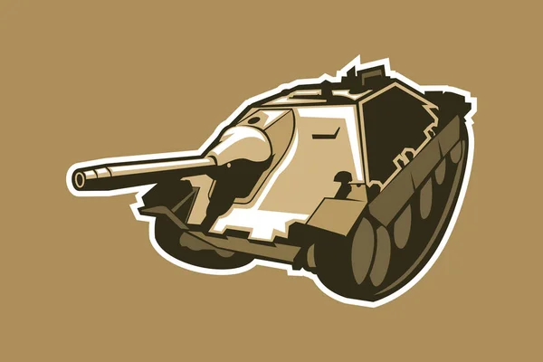 World War German Light Tank Destroyer Vector Illustration — Stock Vector