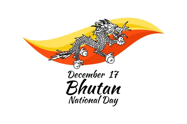 Décembre Fête Nationale Bhoutan Illustration Vectorielle Convient Pour Carte Vœux — Image vectorielle
