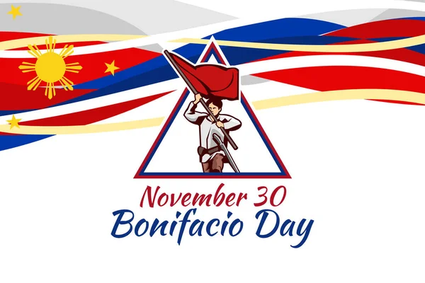 November Happy Bonifacio Day Vector Illustration Suitable Greeting Card Poster — Stock Vector