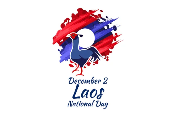 Diciembre Día Nacional Laos Vector Ilustración Adecuado Para Tarjeta Felicitación — Vector de stock