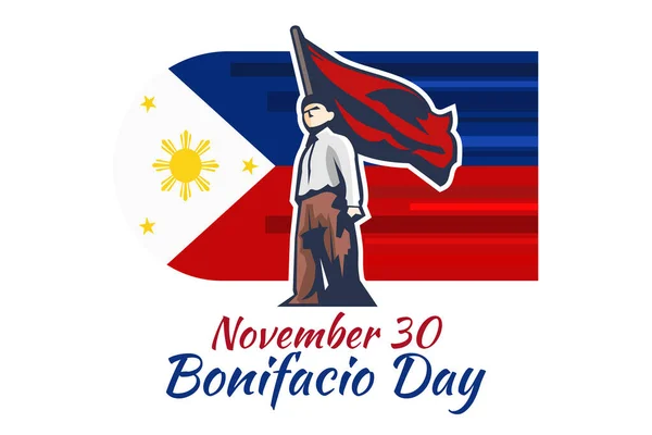 Novembre Happy Bonifacio Day Illustration Vectorielle Convient Pour Carte Vœux — Image vectorielle