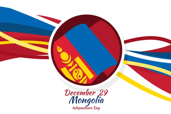 Diciembre Día Independencia Mongolia Vector Ilustración Adecuado Para Tarjeta Felicitación — Archivo Imágenes Vectoriales