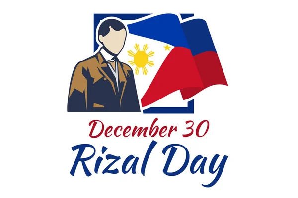 Décembre Happy Rizal Day Vector Illustration Convient Pour Carte Vœux — Image vectorielle