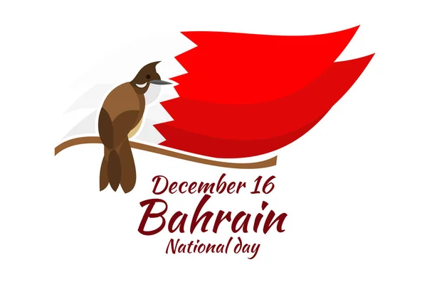 Décembre Joyeuse Fête Nationale Bahreïn Illustration Vectorielle Convient Pour Carte — Image vectorielle