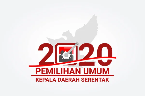 2020同時地方選挙 インドネシアのいくつかの地域で摂政 知事を選出するベクトル図 プリント — ストックベクタ