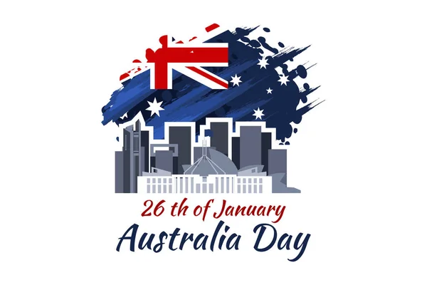 Január Boldog Ausztrália Nap Vektor Illusztráció Alkalmas Üdvözlőlap Poszter Banner — Stock Vector