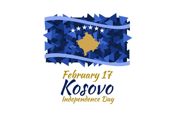Februar Unabhängigkeitstag Des Kosovo Geeignet Für Grußkarte Poster Und Banner — Stockvektor
