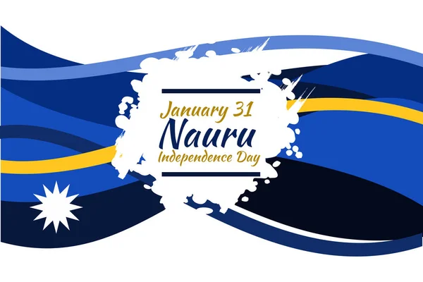 Januar Unabhängigkeitstag Von Nauru Vektor Illustration Geeignet Für Grußkarte Poster — Stockvektor