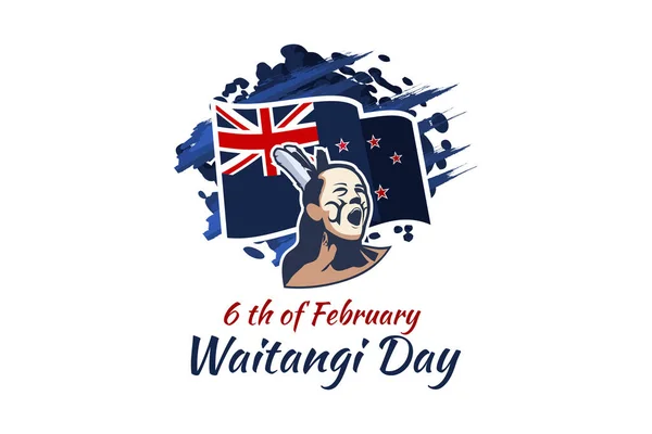 Şubat Yeni Zelanda Ulusal Günü Yeni Zelanda Ulusal Günü Vektör — Stok Vektör