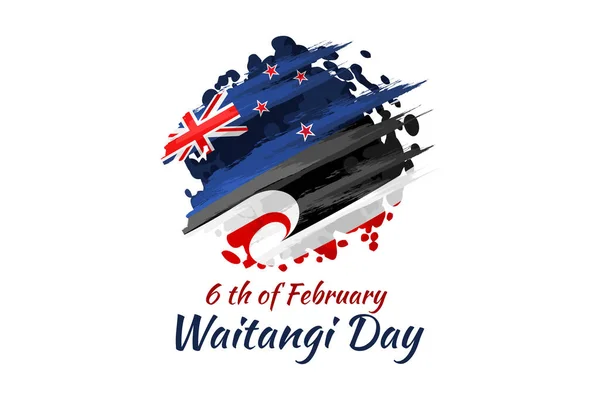 Şubat Yeni Zelanda Ulusal Günü Yeni Zelanda Ulusal Günü Vektör — Stok Vektör