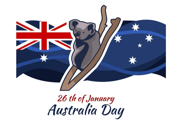 Janvier Happy Australia Day Vector Illustration Convient Pour Carte Vœux — Image vectorielle