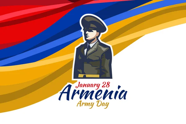 Januari Legerdag Van Armenië Vectorillustratie Geschikt Voor Wenskaart Poster Banner — Stockvector