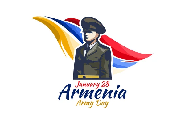 Enero Día Del Ejército Armenia Ilustración Vectorial Adecuado Para Tarjeta — Archivo Imágenes Vectoriales