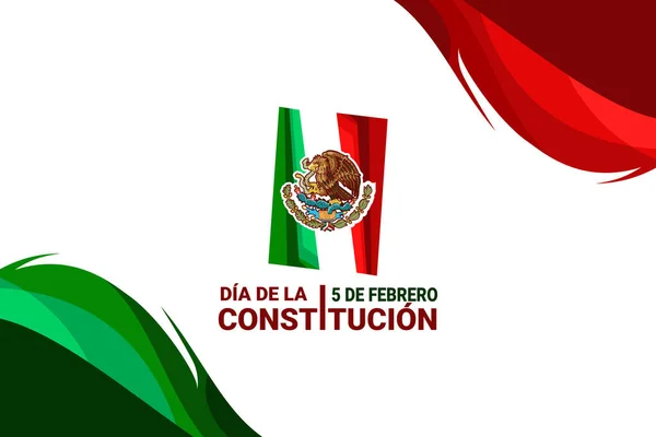 Feliz Día Constitución México Traducción Febrero Día Constitución Fiesta Nacional — Vector de stock