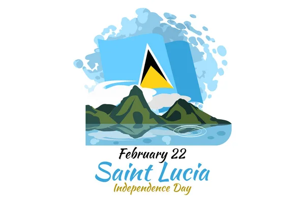 Lutego Dzień Niepodległości Saint Lucia Wektor Ilustracji Nadaje Się Kartki — Wektor stockowy