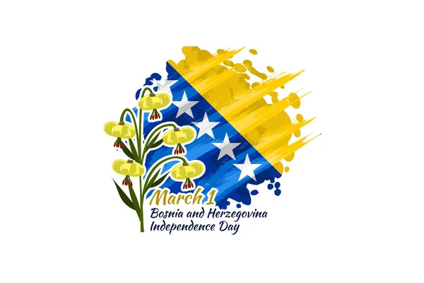 März Unabhängigkeitstag Von Bosnien Und Herzegowina Vektorillustration Geeignet Für Grußkarte — Stockvektor