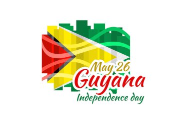 26 Mayıs, Guyana 'nın Bağımsızlık Günü. Tebrik kartı, poster ve afiş için uygun.