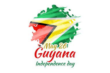 26 Mayıs, Guyana 'nın Bağımsızlık Günü. Tebrik kartı, poster ve afiş için uygun.