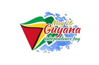 26 Mayıs, Guyana 'nın Bağımsızlık Günü. Tebrik kartı, poster ve afiş için uygun.