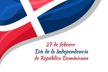 Çeviri: 27 Şubat, Dominik Cumhuriyeti Bağımsızlık Günü. Vektör çizimi. Tebrik kartı, poster ve afiş için uygun 