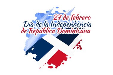 Çeviri: 27 Şubat, Dominik Cumhuriyeti Bağımsızlık Günü. Vektör çizimi. Tebrik kartı, poster ve afiş için uygun 