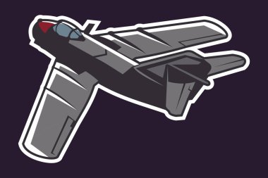 Rus savaş jeti ikonu vektör çizimi. 