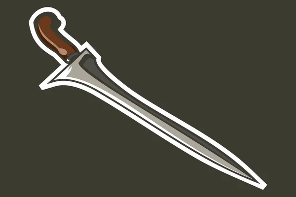 Traditional Javanese Dagger Kris Keris Vector Illustration Simple Weapon Icon — Stock Vector