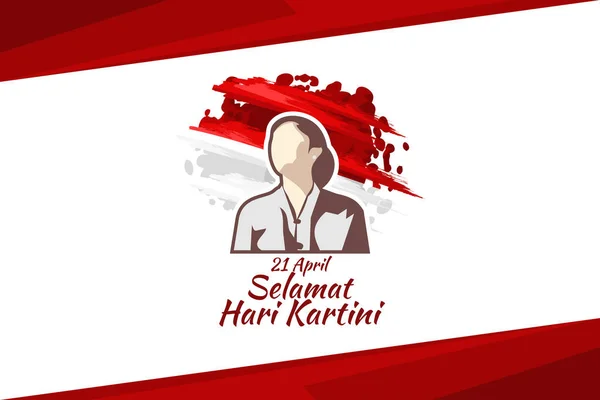 Tłumaczenie Kwietnia Szczęśliwego Dnia Kartini Kartini Bohaterami Edukacji Kobiet Praw — Wektor stockowy