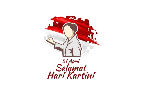 Translation April Happy Kartini Day Kartini Heroes Women Education Human — Stock Vector