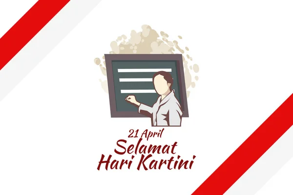 Μετάφραση Απριλίου Happy Kartini Day Kartini Ήρωες Της Εκπαίδευσης Των — Διανυσματικό Αρχείο