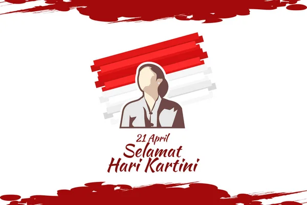 Terjemahan April Selamat Hari Kartini Vector Illustration Cocok Untuk Kartu - Stok Vektor