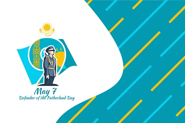 7 Mayıs, Anavatan Gününün Koruyucusu. Kazakistan vektör illüstrasyonunda halka açık tatiller. Tebrik kartı, poster ve afiş için uygun.