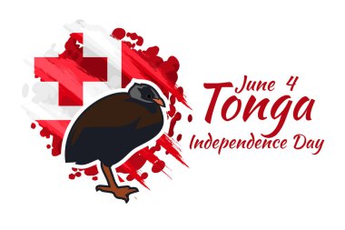 4 Haziran, Tonga 'nın Bağımsızlık Günü. Tebrik kartı, poster ve afiş için uygun.