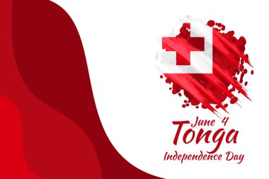 4 Haziran, Tonga 'nın Bağımsızlık Günü. Tebrik kartı, poster ve afiş için uygun.