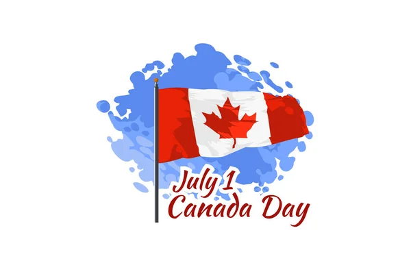 Luglio Happy Canada Day Vector Illustration Adatto Biglietto Auguri Poster — Vettoriale Stock