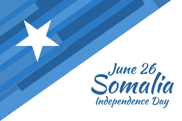 Haziran Somali Vektör Illüstrasyonunun Bağımsızlık Günü Tebrik Kartı Poster Afiş — Stok Vektör