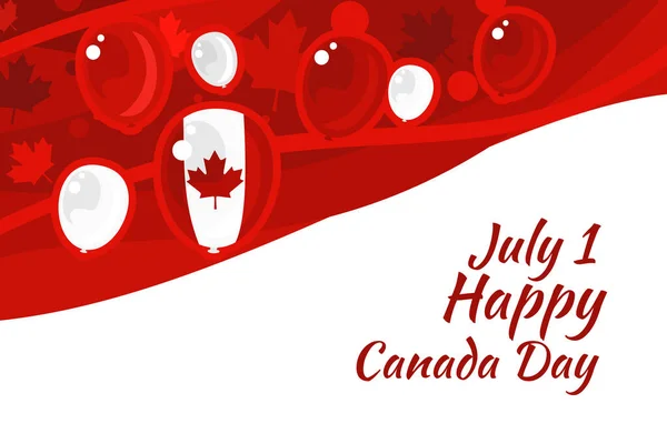 Luglio Happy Canada Day Vector Illustration Adatto Biglietto Auguri Poster — Vettoriale Stock